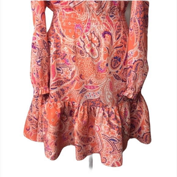 Cynthia Rowley Off-The-Shoulder Paisley Dress Size 0 - Picture 4 of 8